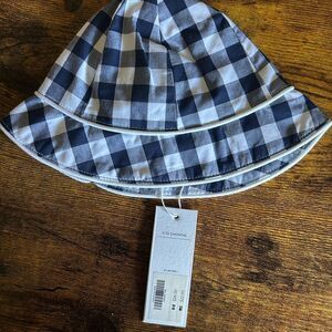 Janie and Jack Blue and White Checkered Hat